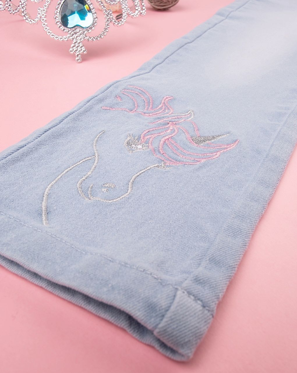 παιδικό τζιν παντελόνι με μονόκερο για κορίτσι - Prénatal