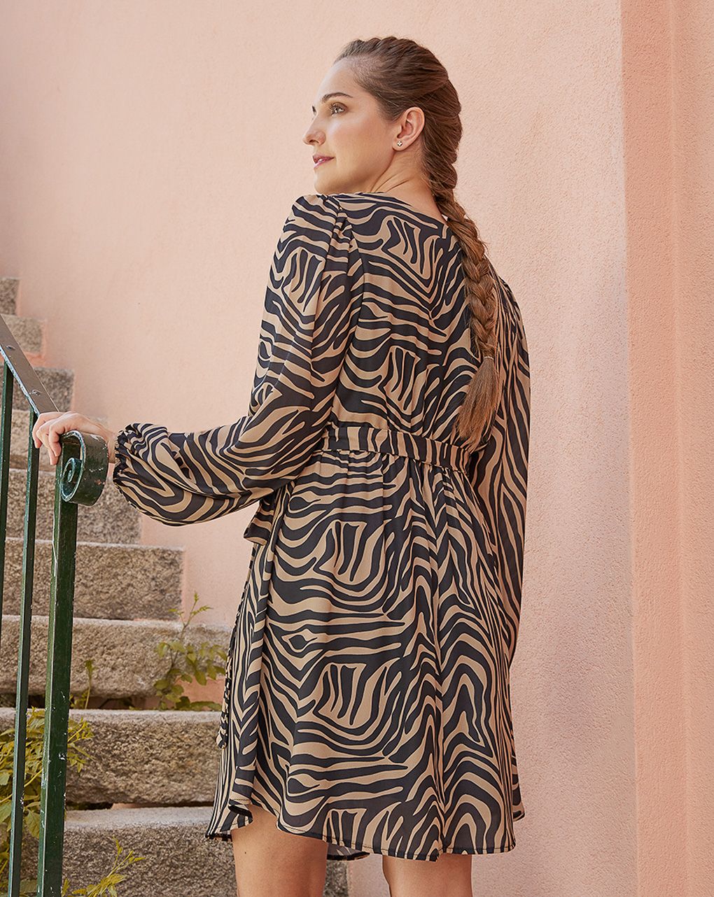 γυναικείο φόρεμα εγκυμοσύνης/θηλασμού animal print - Prénatal