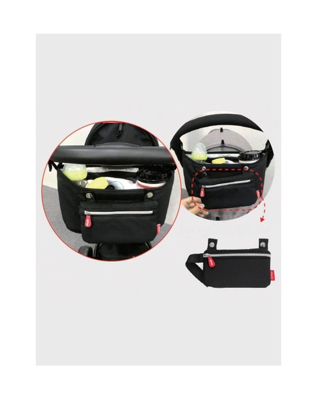 Qplay stroller organiser μαύρο- οργανωτής - τσαντάκι τρίκυκλου/καροτσιού 01-2002314-01 - Kiddo