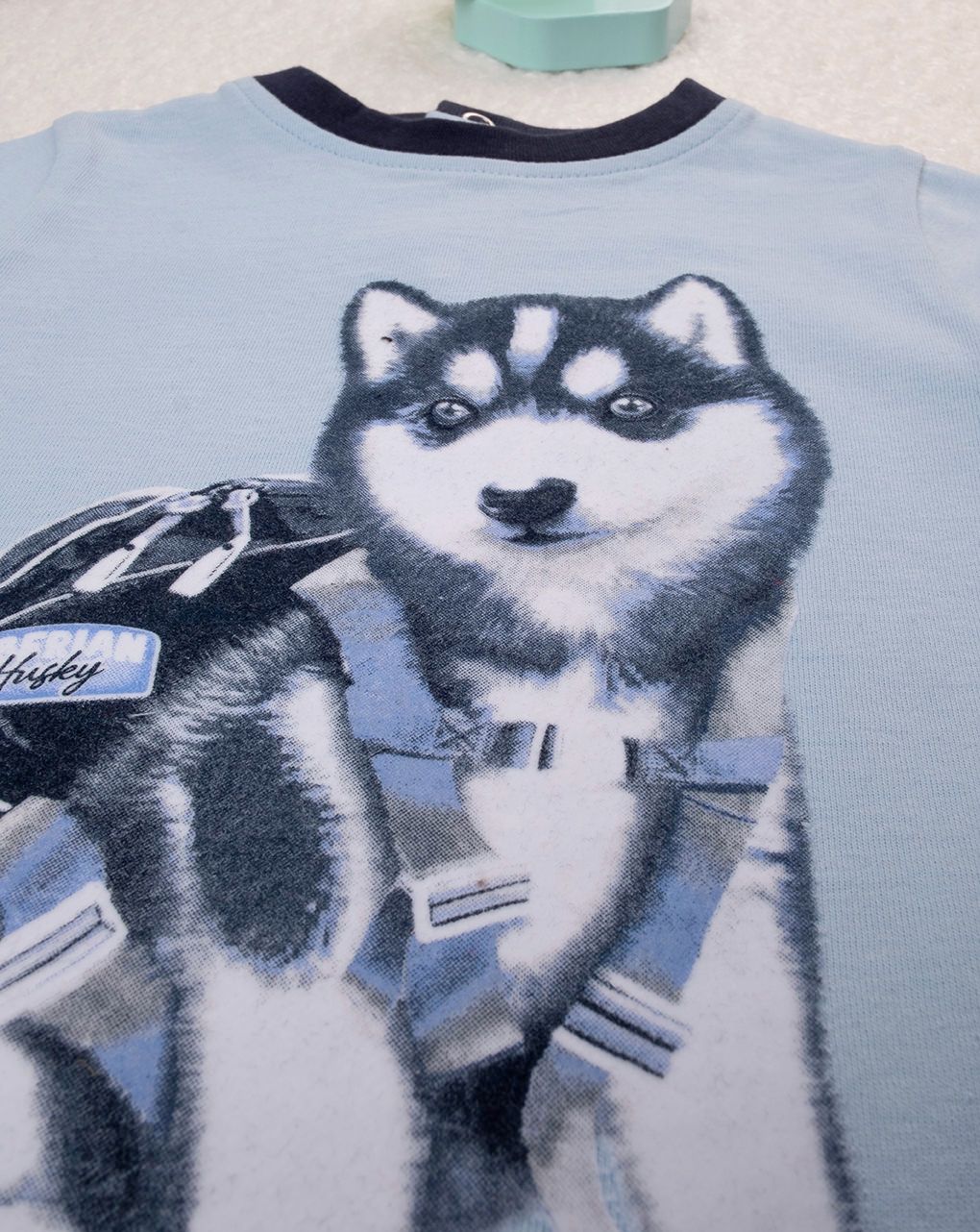 βρεφική μπλούζα μπλε πάγου με χάσκι για αγόρι - Prénatal