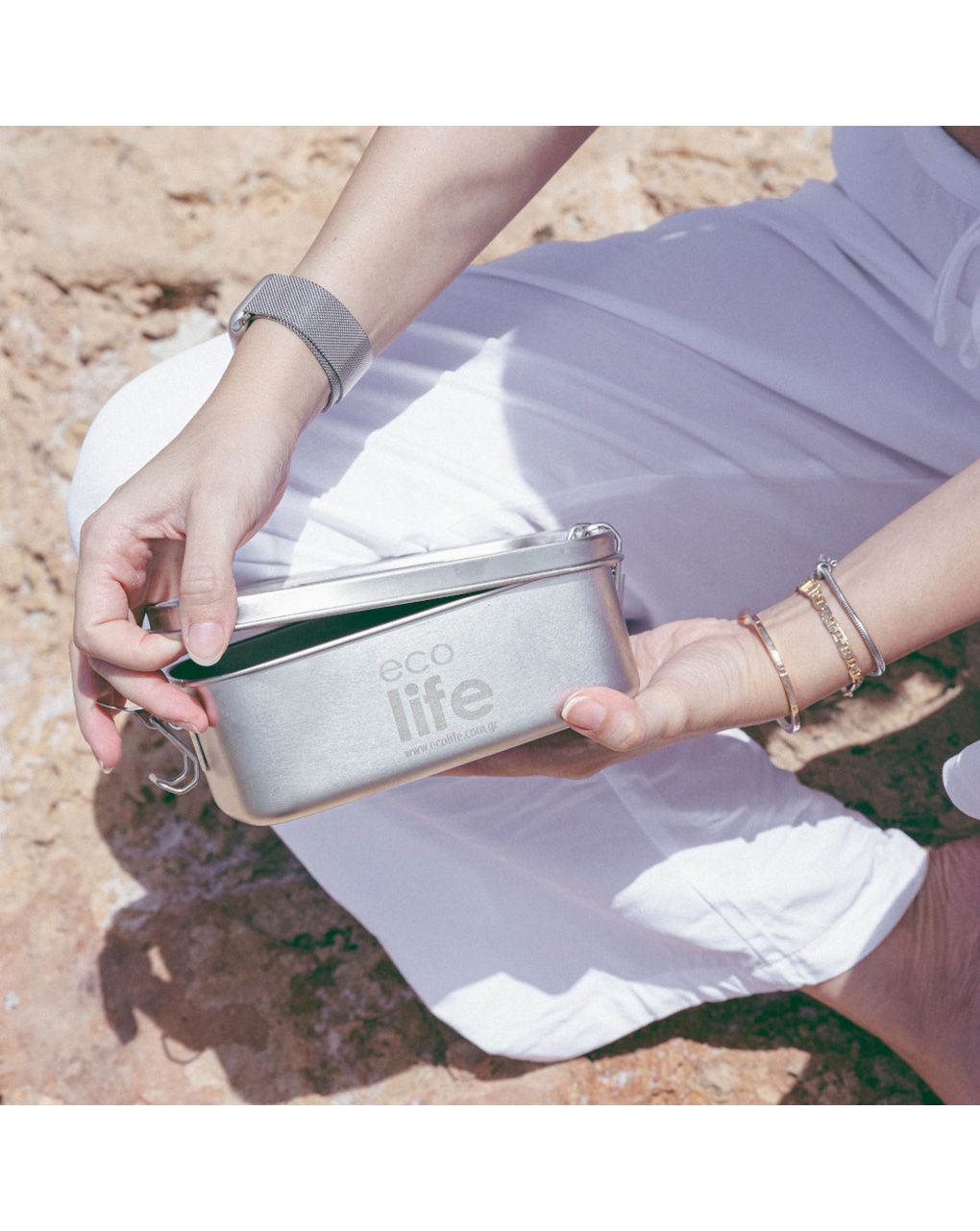 Ecolife ανοξείδωτο φαγητοδοχείο μονού τοιχώματος 1000ml 33-fc-9085 - Ecolife