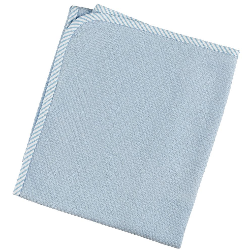 ο κόσμος του μωρού πάνα πικέ κουκουτσάκι σιέλ με ρέλι σιέλ 80x80 cm