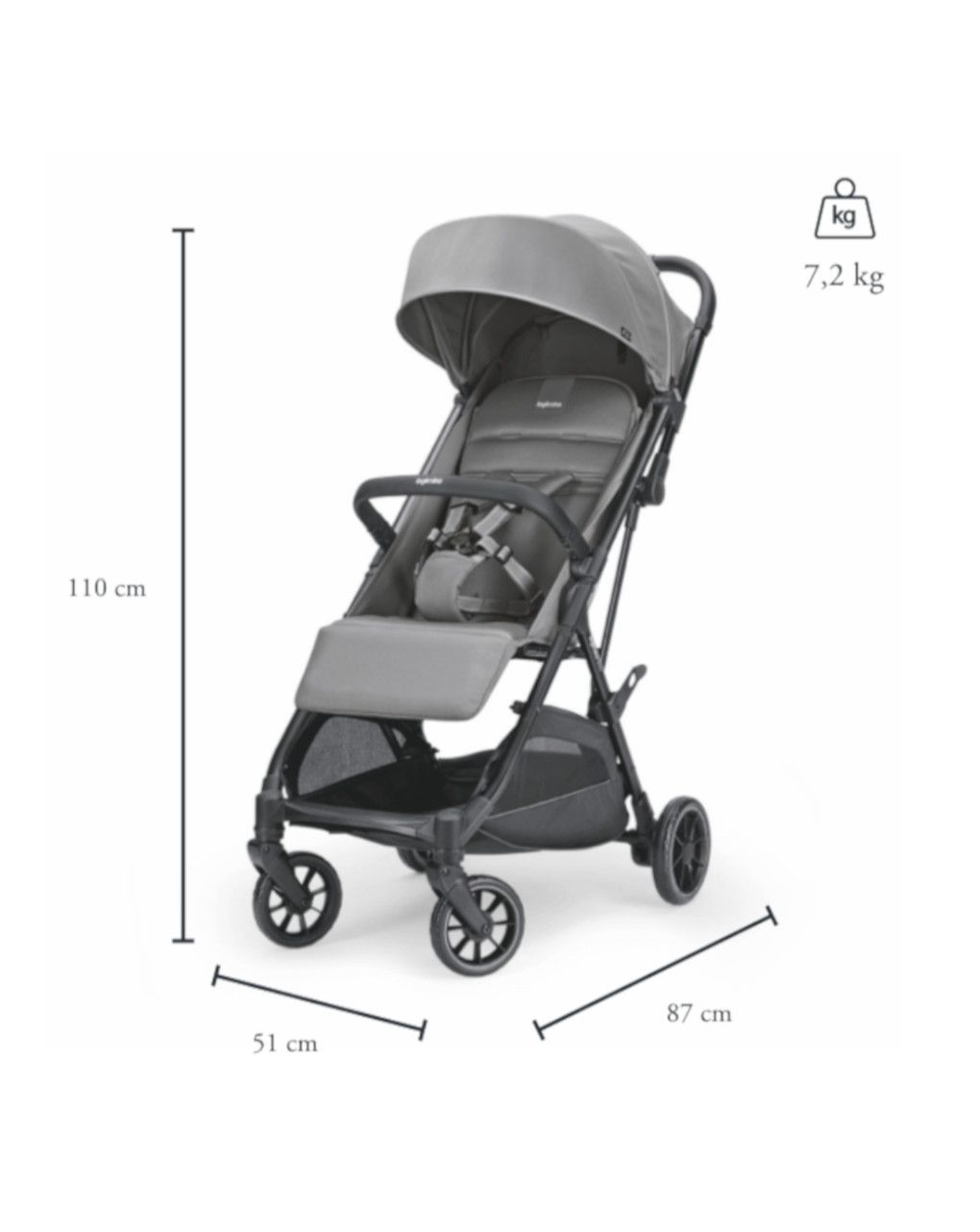 Inglesina καρότσι περιπάτου now nero/snap grey - Inglesina