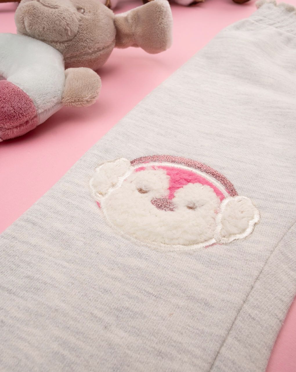 βρεφικό παντελόνι φόρμας μπεζ με πιγκουίνους για κορίτσι - Prénatal