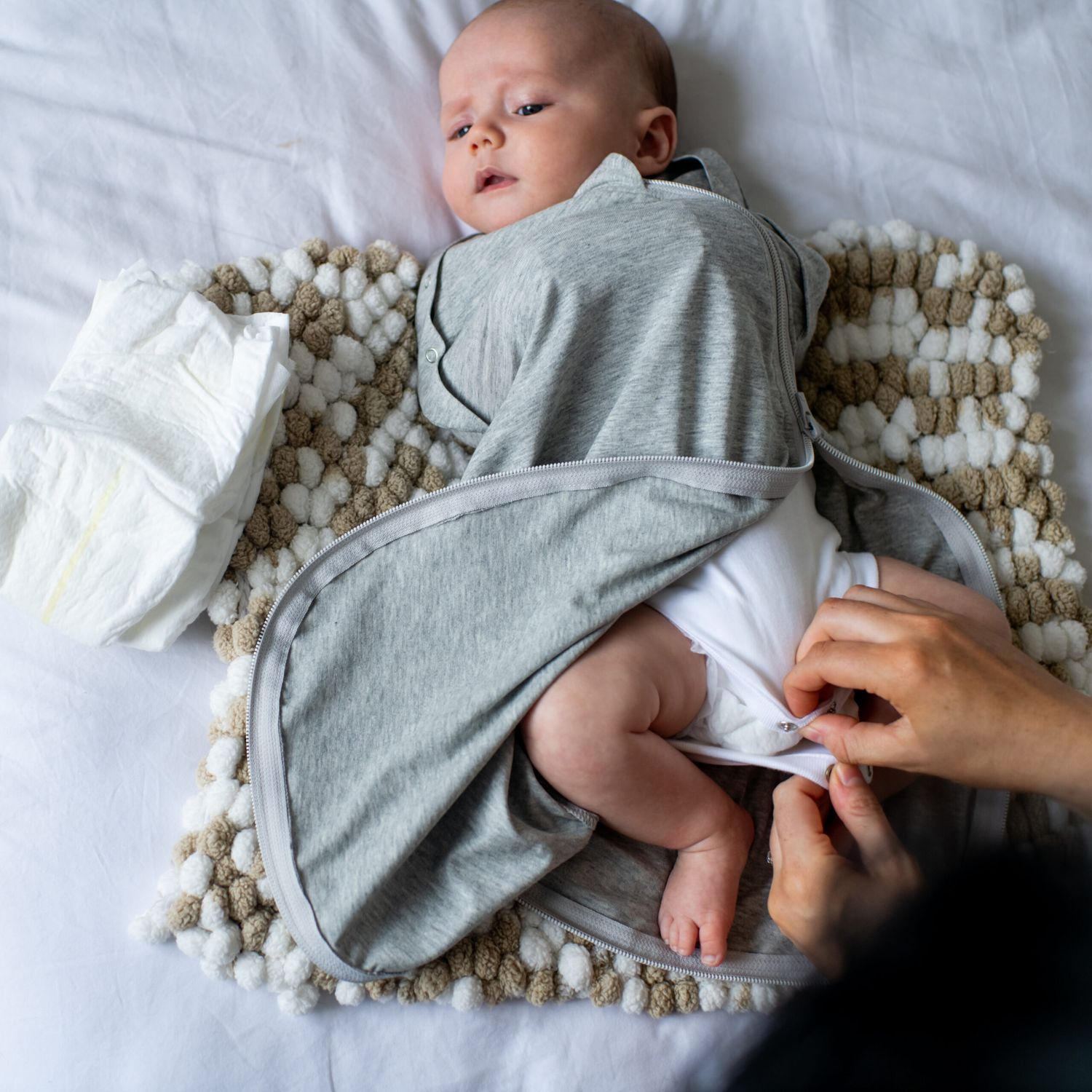 Gro υπνόσακος swaddle bag φθινοπωρινός/ανοιξιάτικος 1.0 tog grey marl 0-3 μηνών - The Gro Company