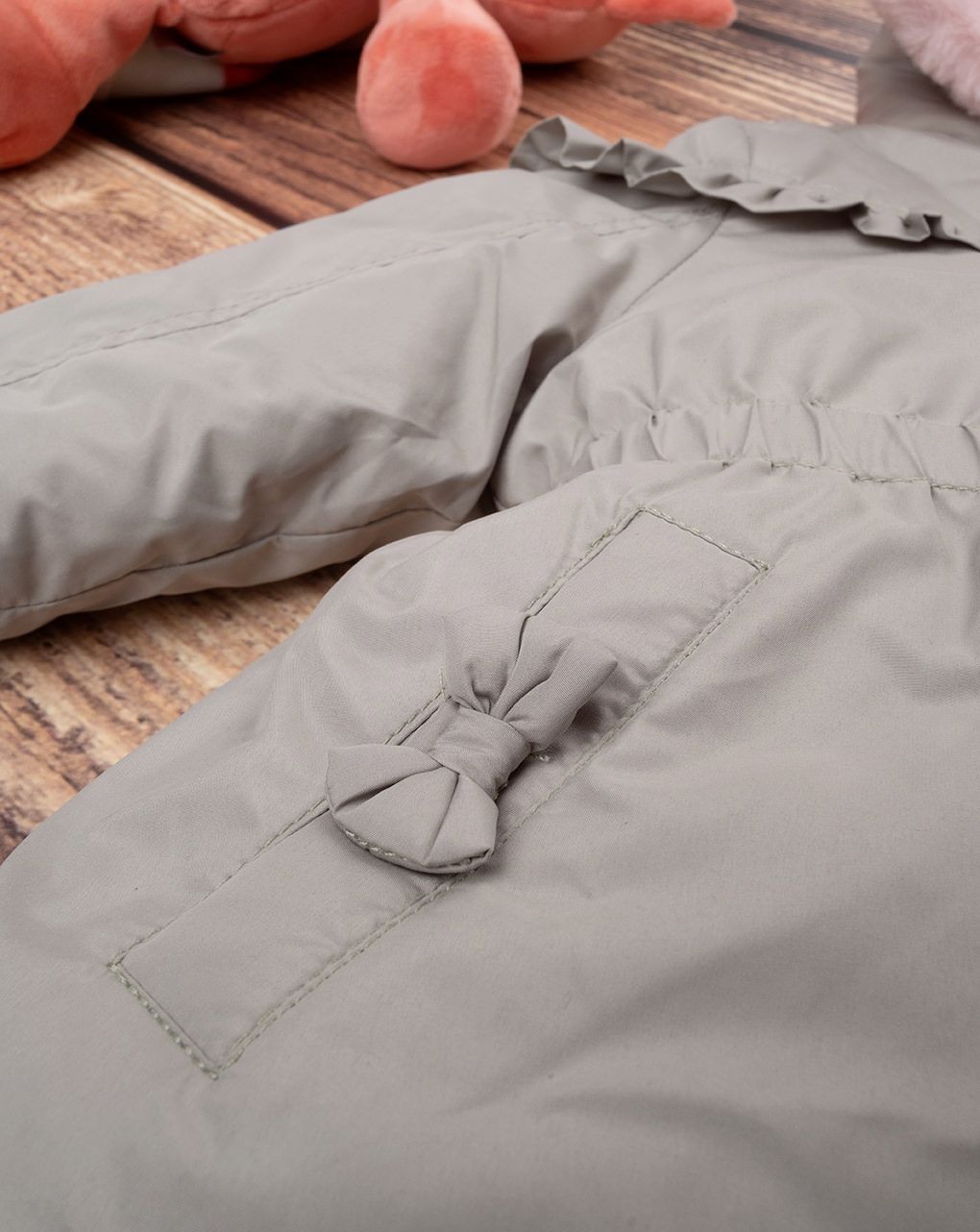 βρεφικό μπουφάν παρκά χακί για κορίτσι - Prénatal