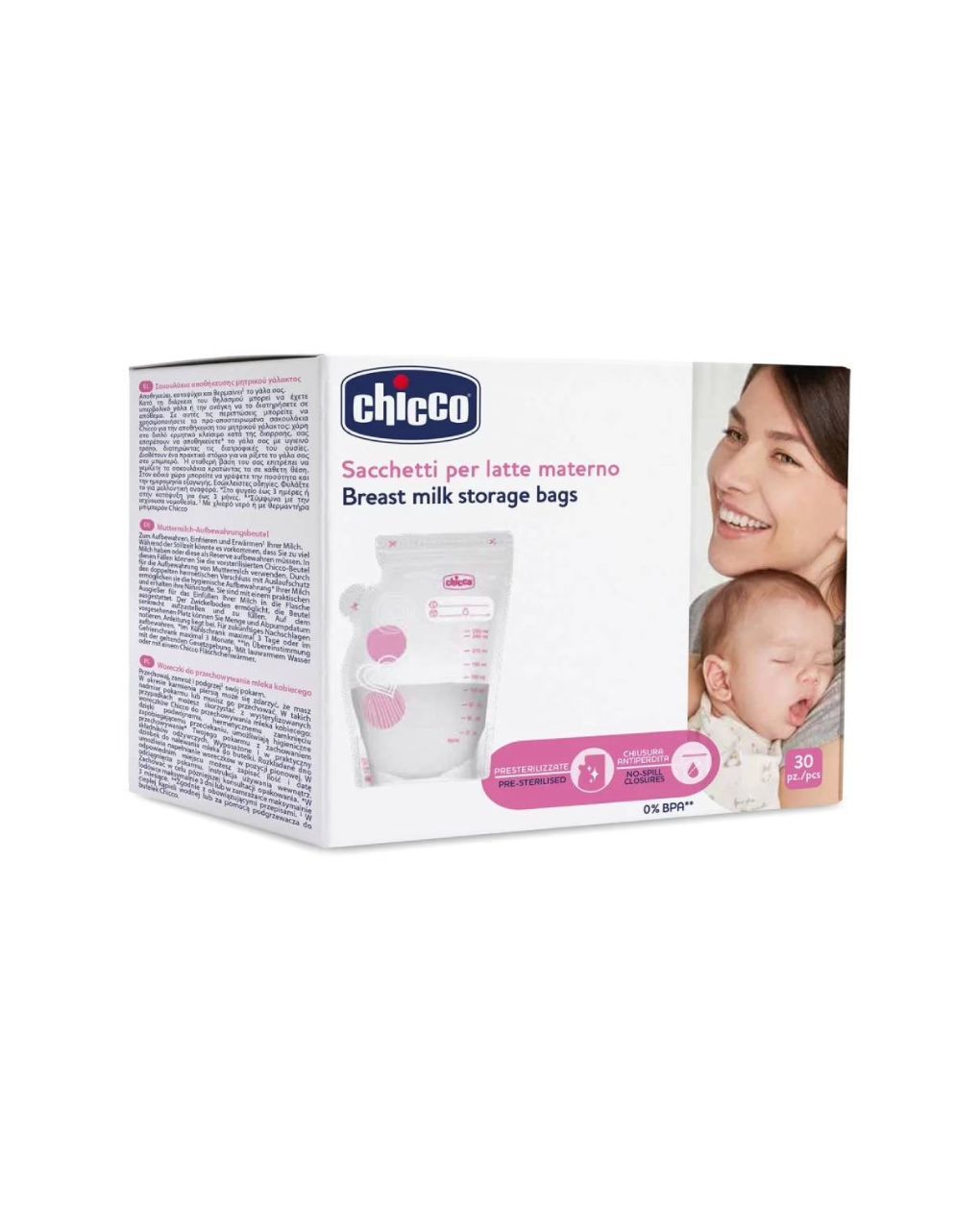 Chicco σακουλάκια διατήρησης μητρικού γάλακτος 250ml – (30 τεμ)