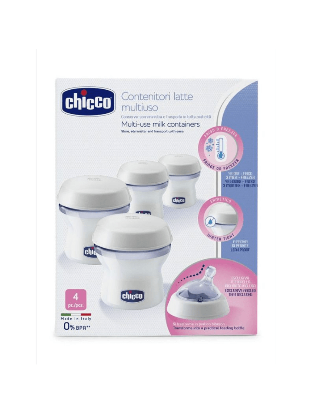 Chicco μπουκάλια διατήρησης μητρικού γάλακτος natural feeling (4 τεμ)