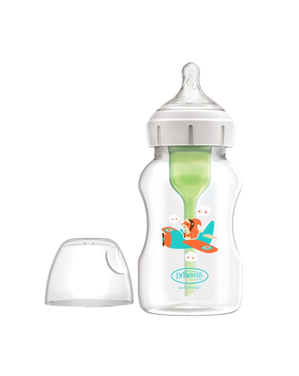 Dr. brown's options+ πλαστικό μπιμπερό 330ml 3m+ σκιουράκι 112.70.1hc.366