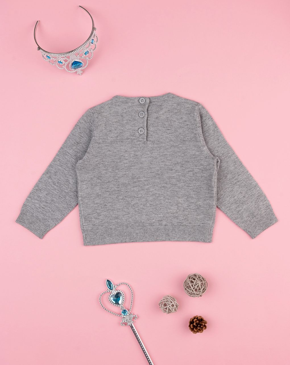 βρεφικό πουλόβερ γκρι με μονόκερους για κορίτσι - Prénatal