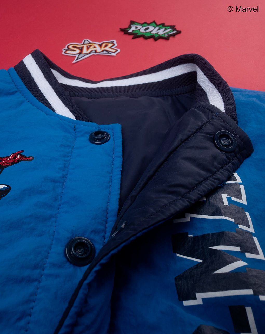 παιδικό μπουφάν bomber μπλε με το spiderman για αγόρι - Prénatal