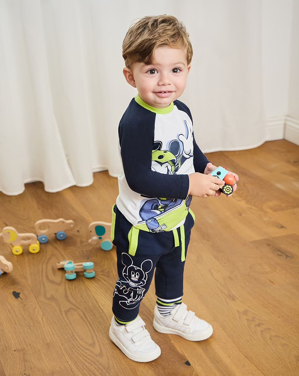 βρεφική μπλούζα λευκή/μπλε με το mickey για αγόρι - Prénatal