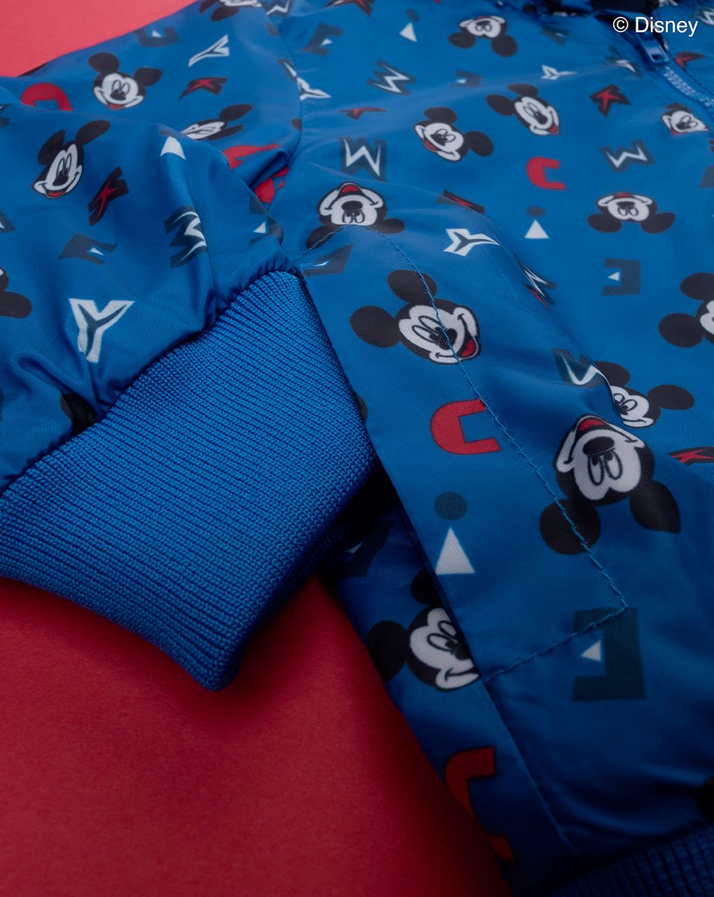 βρεφικό αντιανεμικό μπουφάν μπλε με το mickey και επένδυση για αγόρι - Prénatal