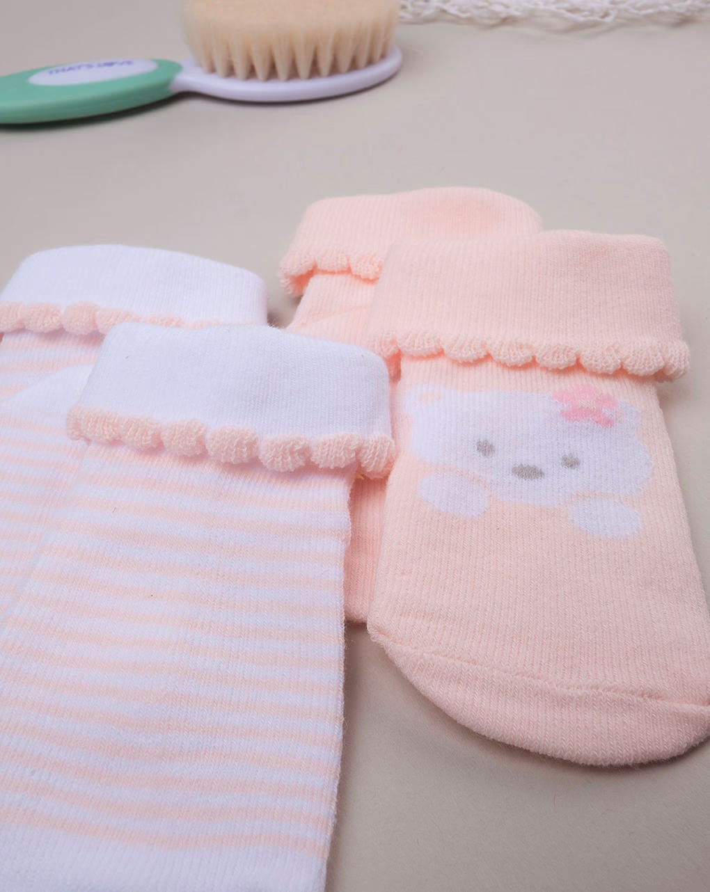 βρεφικά καλτσάκια με αρκουδάκι πακέτο x2 για κορίτσι - Prénatal