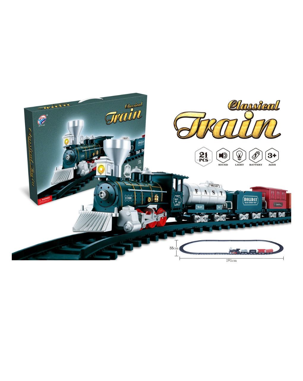 Zita toys κλασικό τρένο 507 με φώτα & ήχους 008.yy-507 - Zita Toys