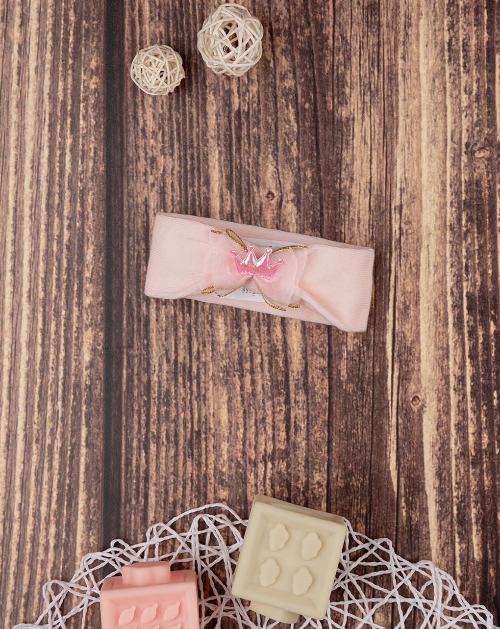 βρεφική κορδέλα μαλλιών ροζ με στέμμα για κορίτσι - Prénatal