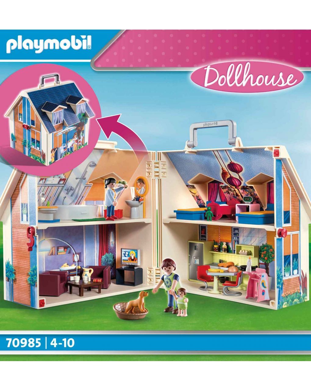 Playmobil dollhouse μοντέρνο κουκλόσπιτο-βαλιτσάκι 70985 - PLAYMOBIL : DOLLHOUS