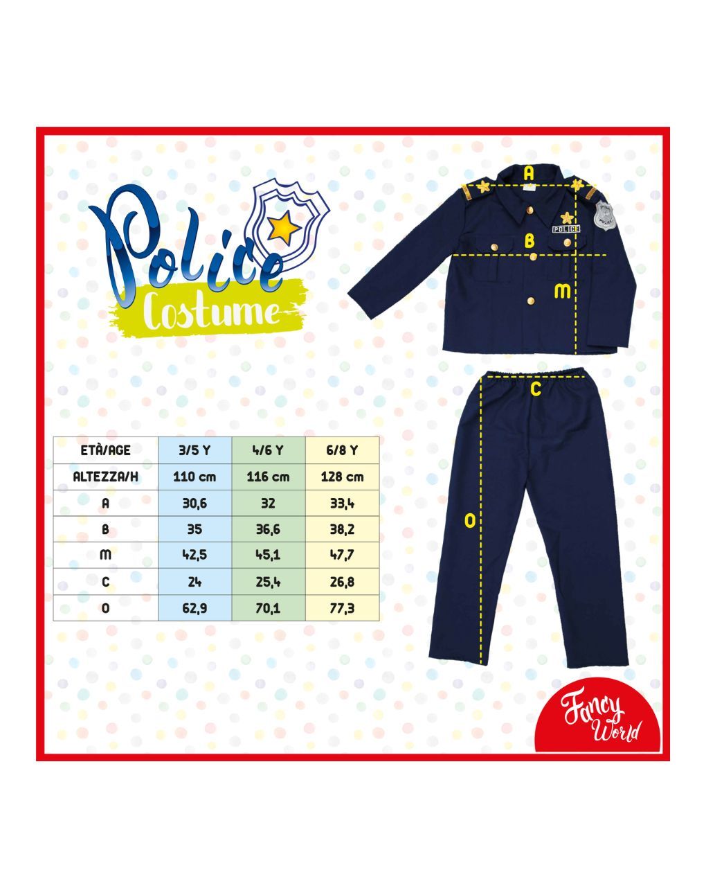 Fancy world αποκριάτικη στολή αστυνομικού 3 μεγέθη prg00208 - Fancy World