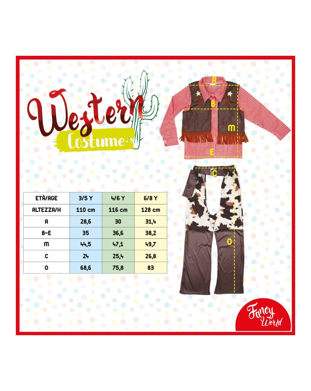 Fancy world αποκριάτικη στολή cowboy 3 μεγέθη prg00219 - Fancy World
