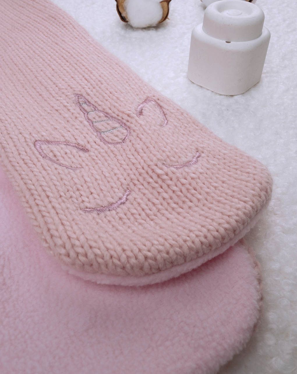 βρεφικό κασκόλ ροζ με μονόκερο για κορίτσι - Prénatal