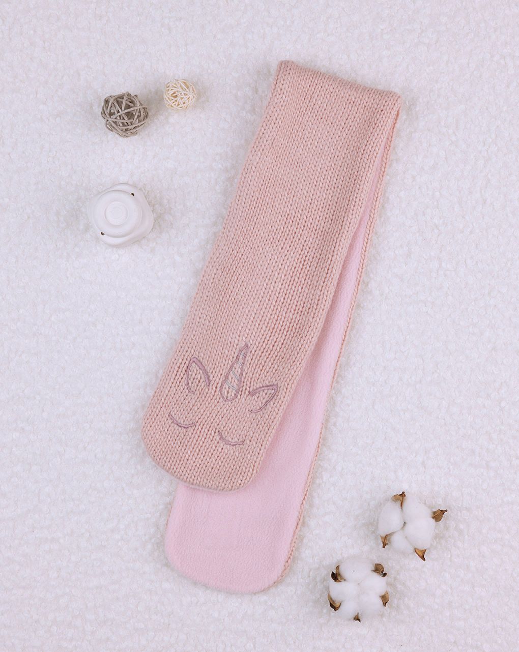 βρεφικό κασκόλ ροζ με μονόκερο για κορίτσι - Prénatal