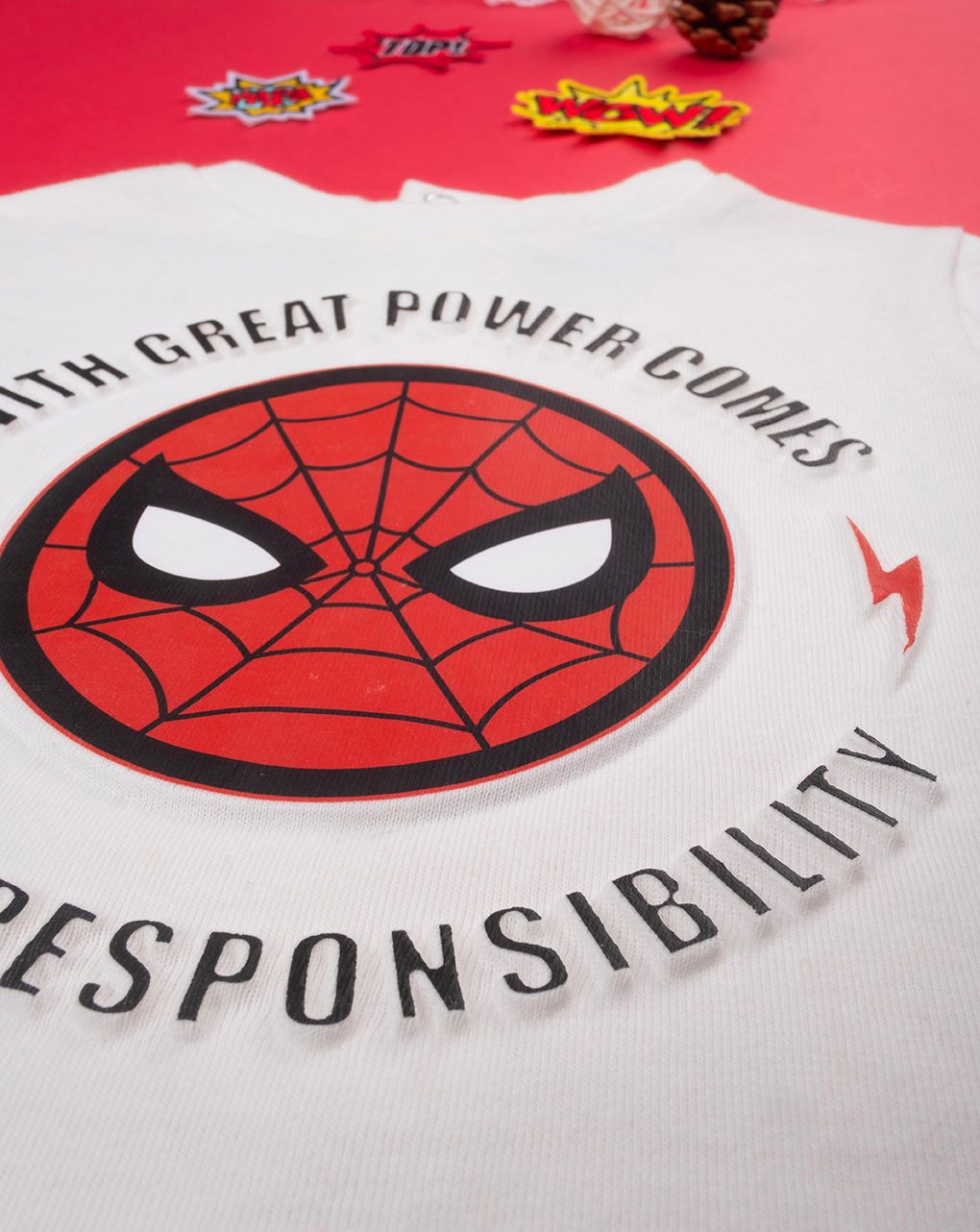 βρεφική μπλούζα λευκή με το spiderman για αγόρι - Prénatal