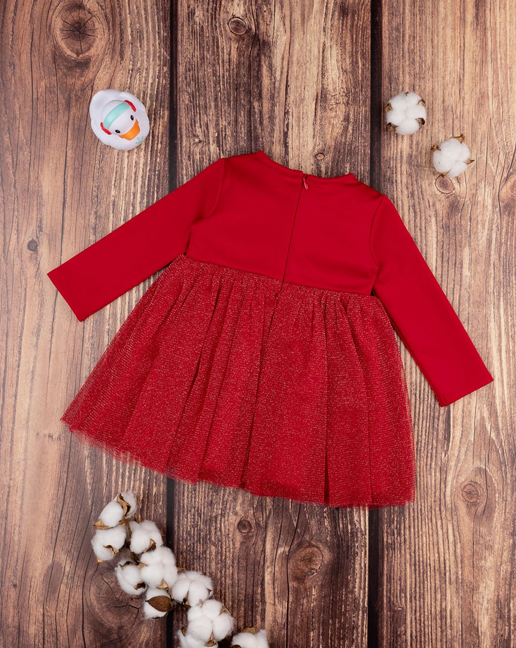 βρεφικό φόρεμα κόκκινο με τούλι για κορίτσι - Prénatal