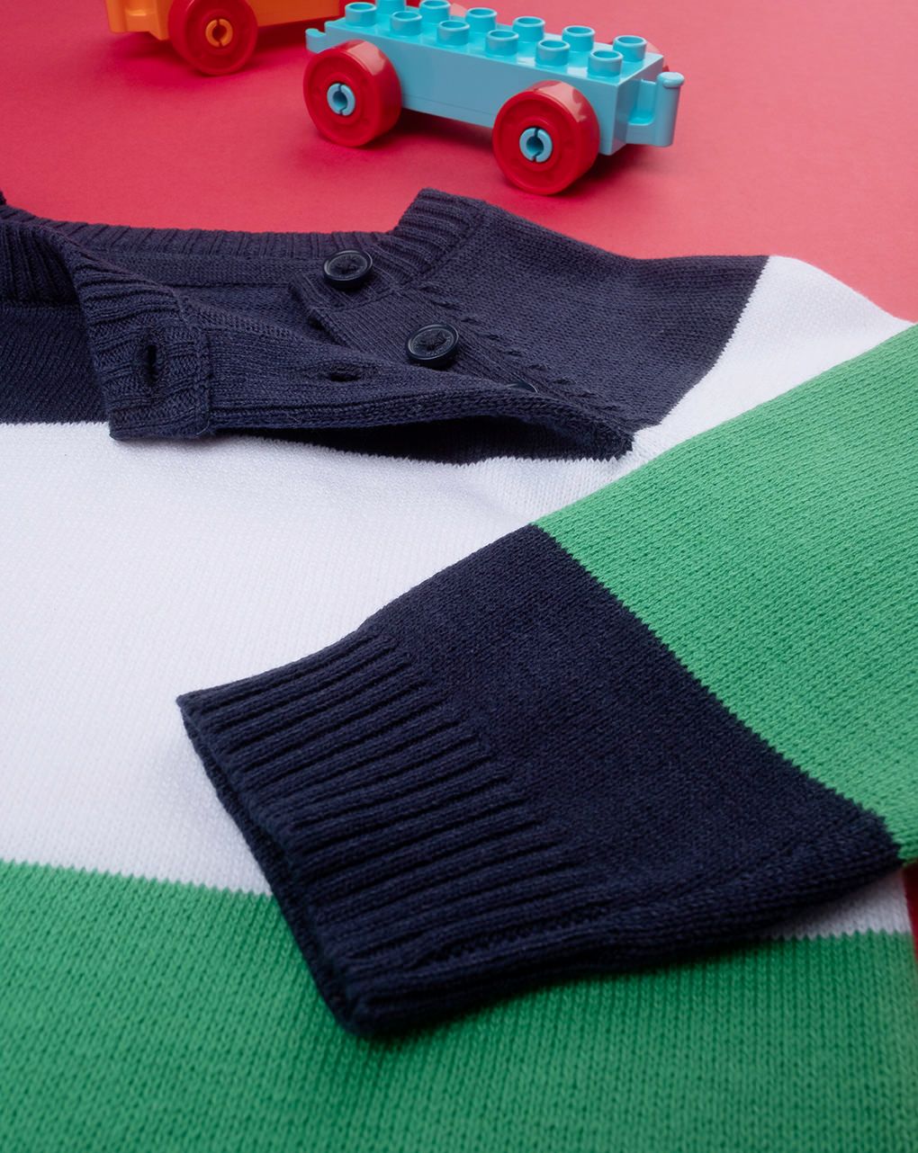 βρεφικό πουλόβερ βαμβακερό ριγέ για αγόρι - Prénatal