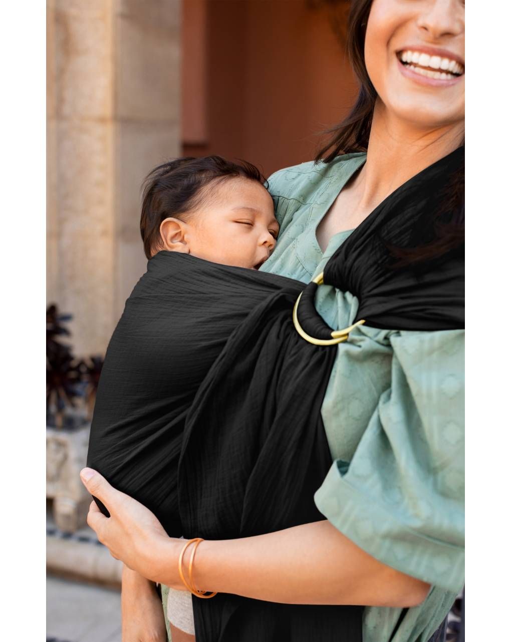 Moby μάρσιπος ring sling double gauze onyx - MOBY
