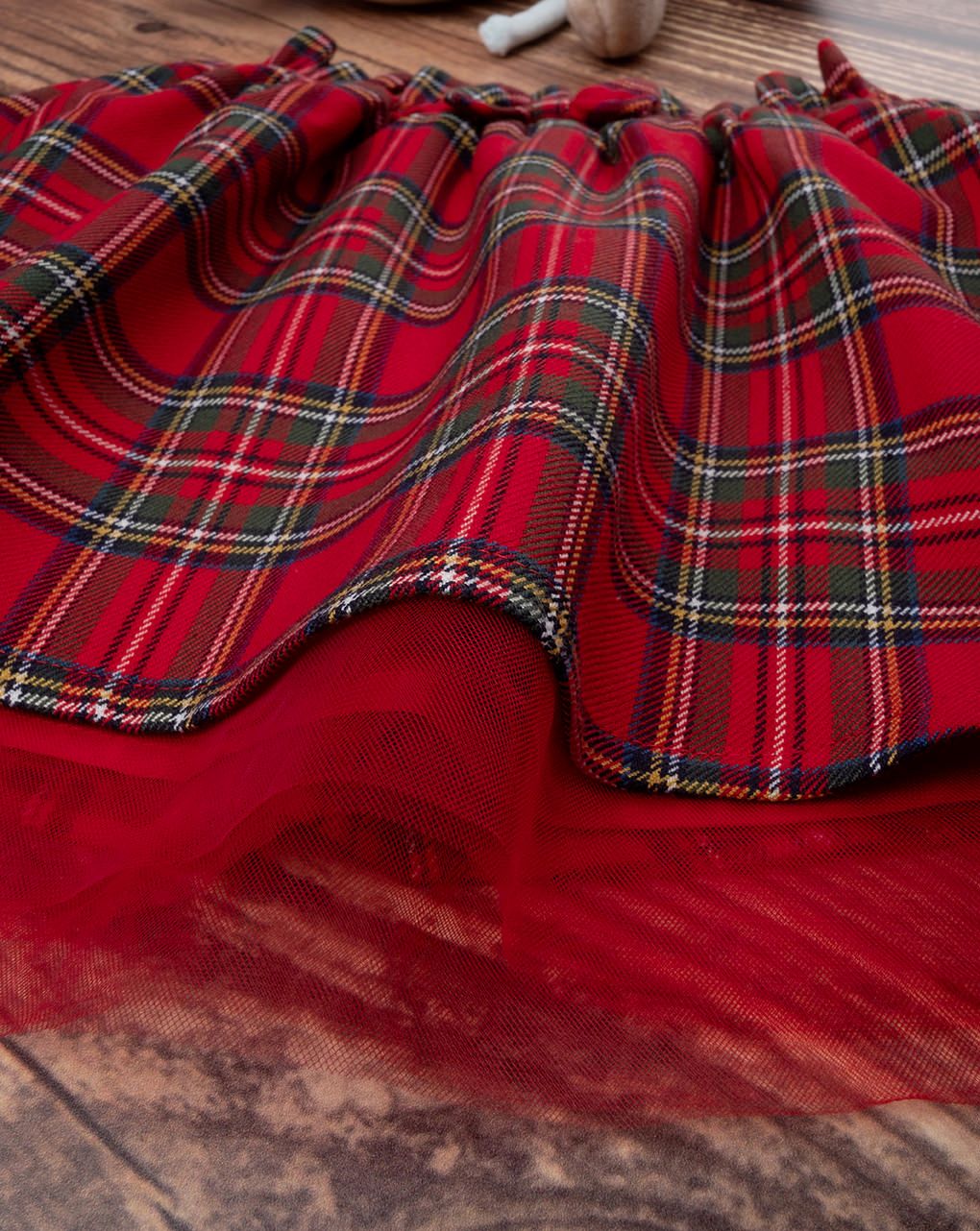 παιδική φούστα κόκκινη καρό για κορίτσι - Prénatal