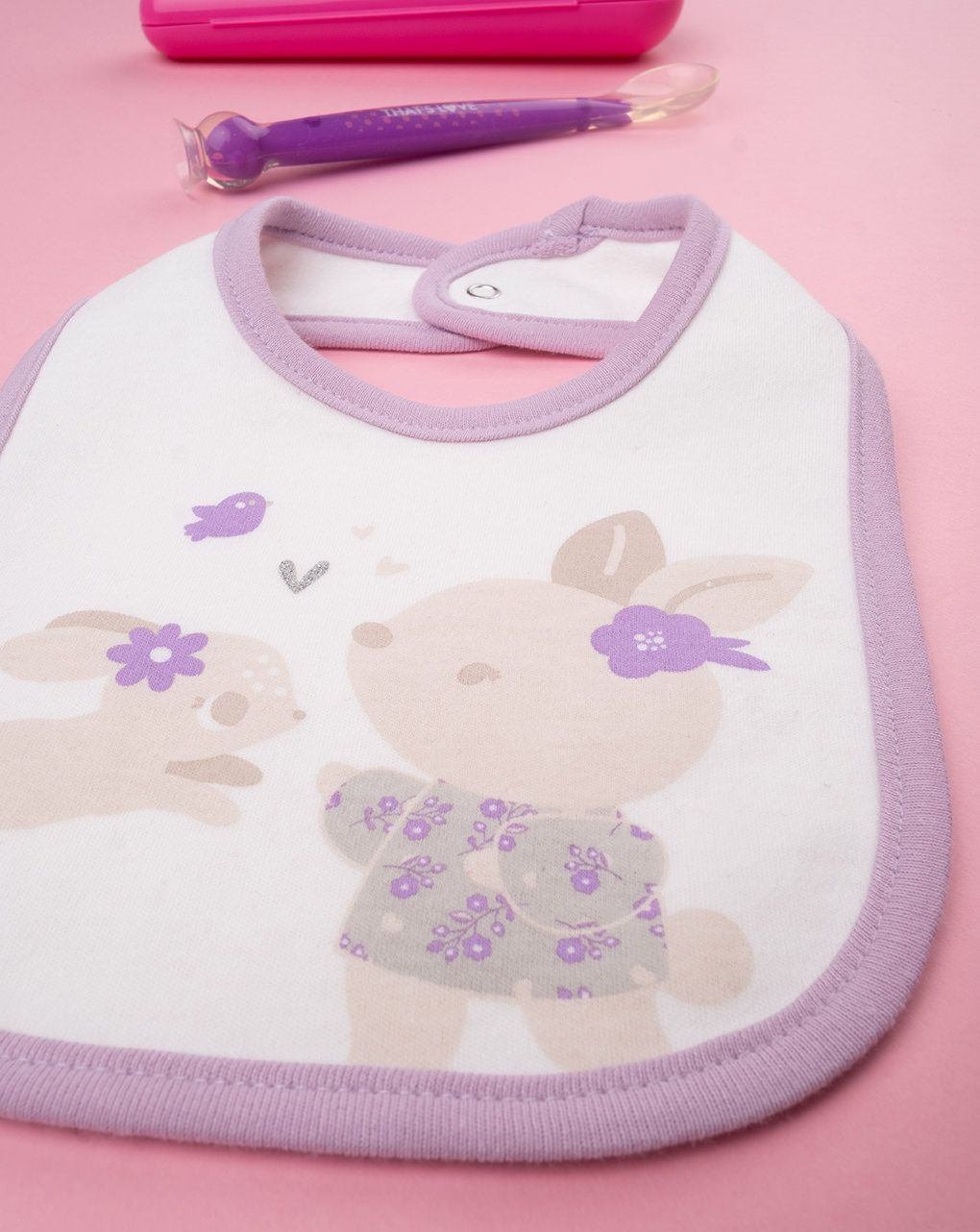 βρεφική σαλιάρα με ζωάκια για κορίτσι - Prénatal