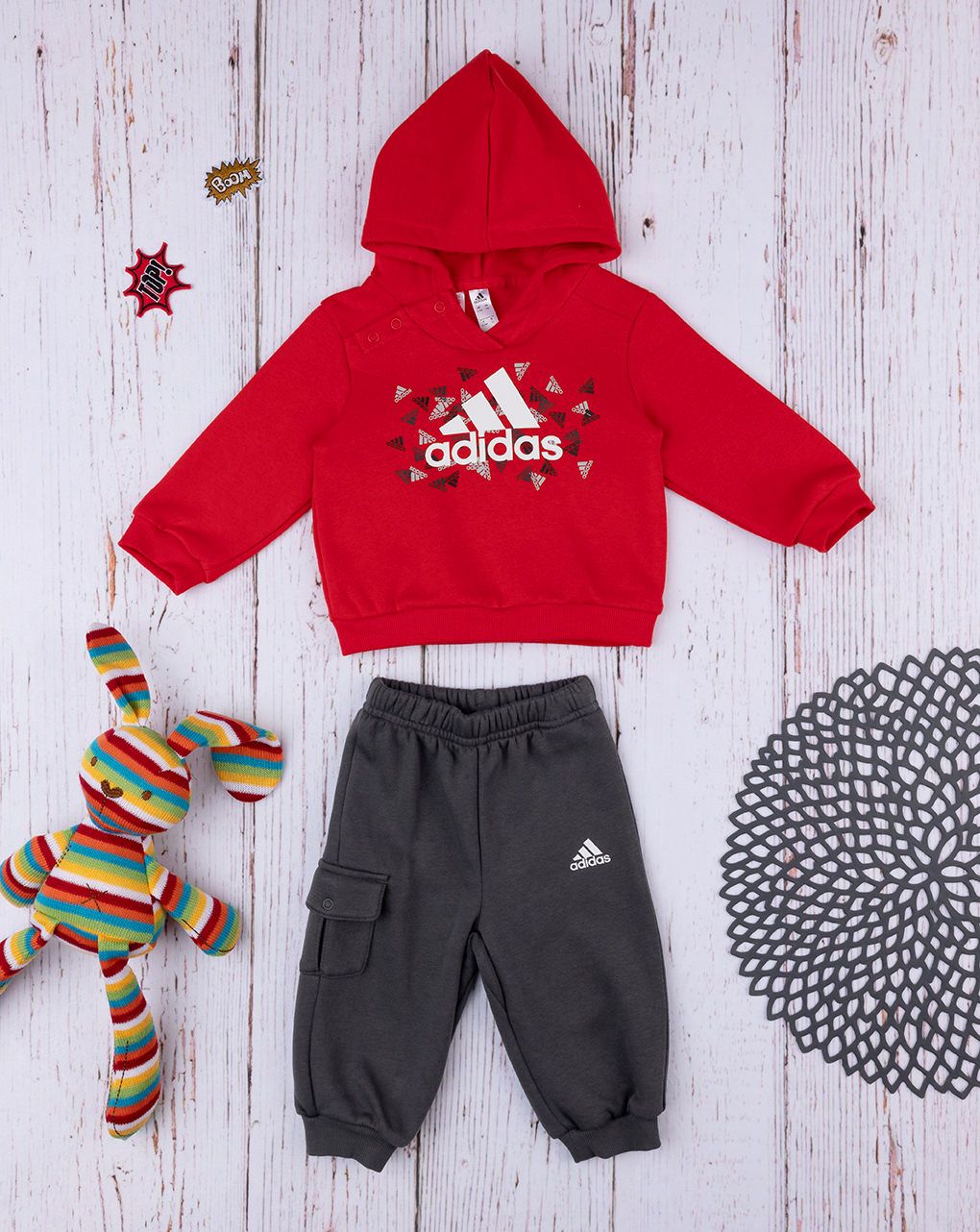 Adidas αθλητικό σετ hoodie και φόρμα hu1553 για αγόρι