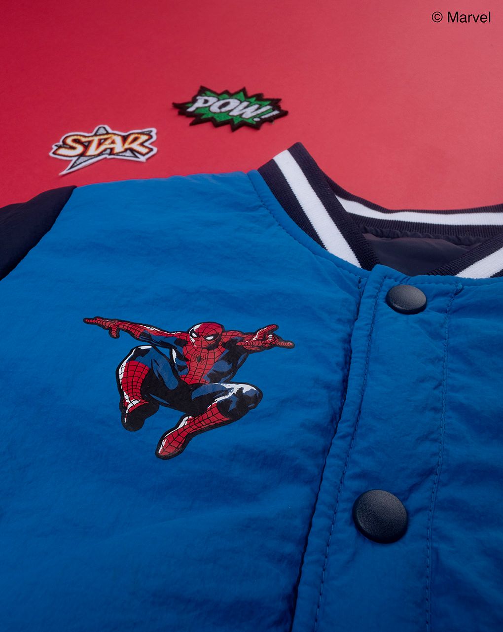 παιδικό μπουφάν bomber μπλε με το spiderman για αγόρι - Prénatal