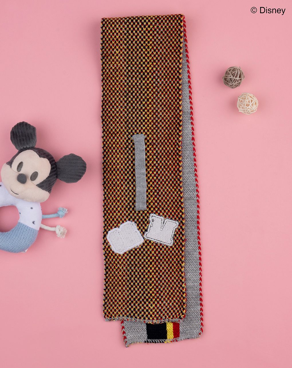 βρεφικό κασκόλ γκρι με το mickey για αγόρι - Prénatal