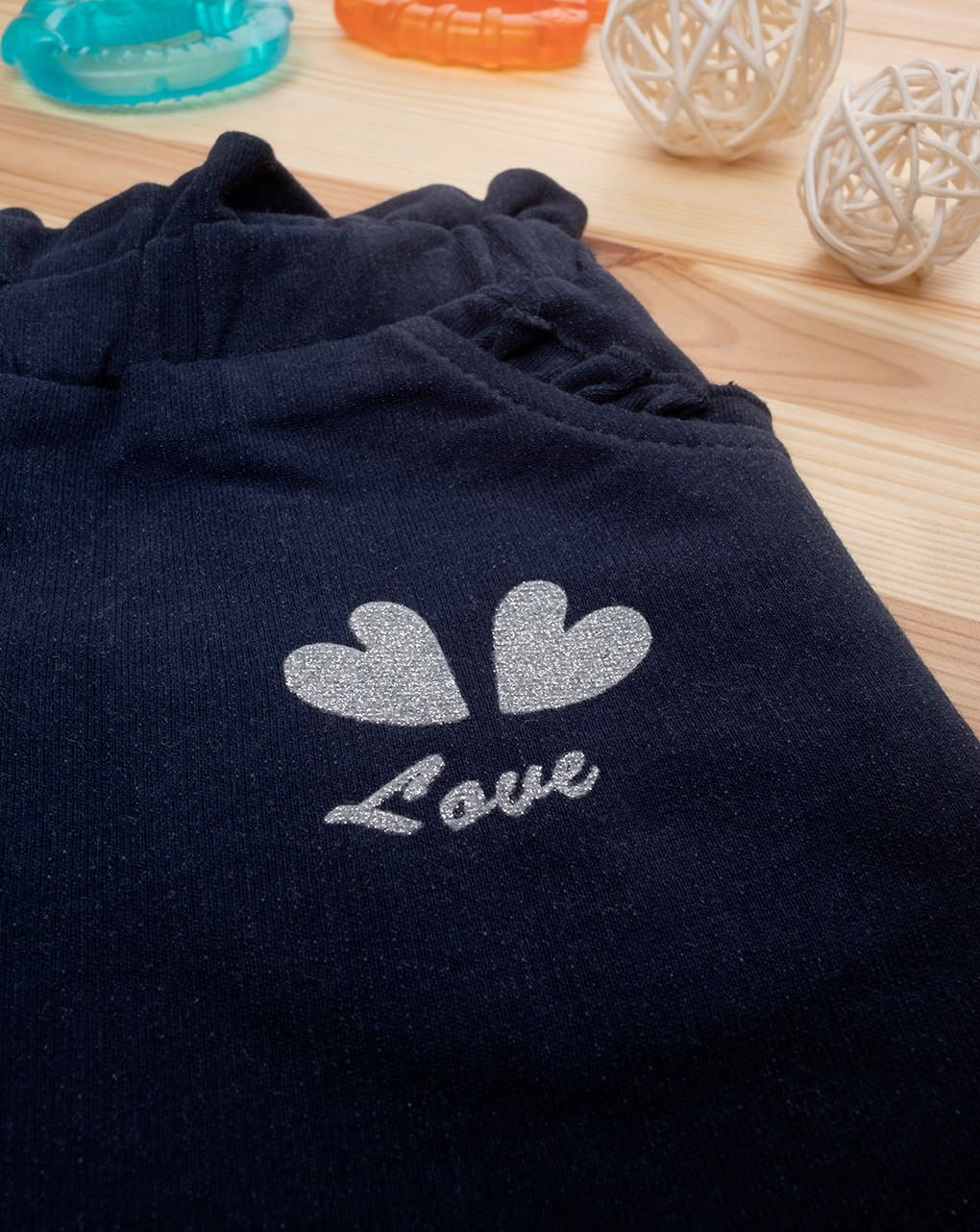 βρεφικό παντελόνι φόρμας μπλε love για κορίτσι - Prénatal