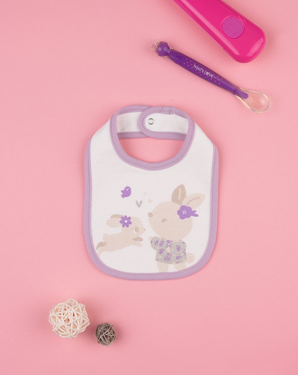 βρεφική σαλιάρα με ζωάκια για κορίτσι - Prénatal