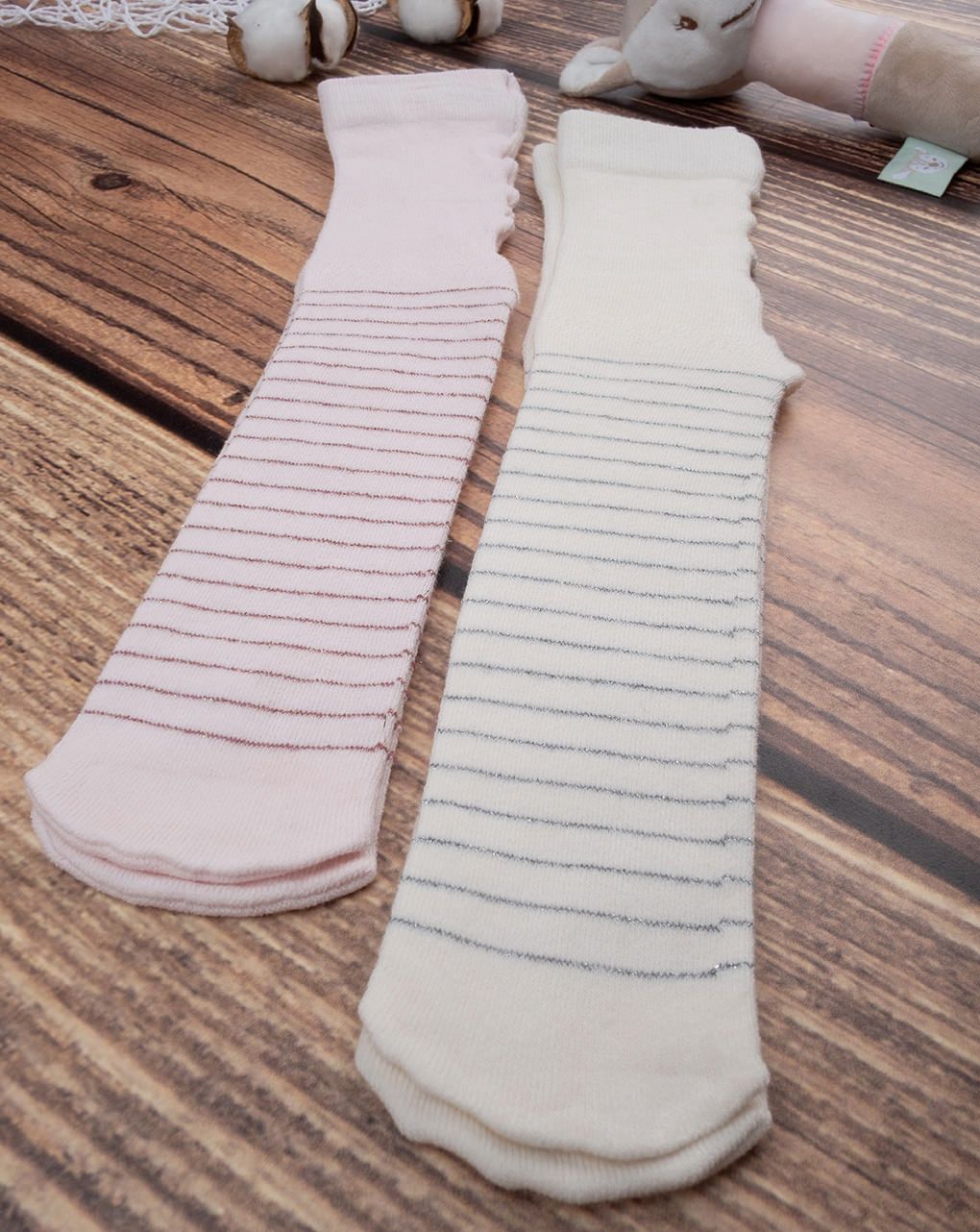 βρεφικά καλσόν πακέτο x2 ριγέ για κορίτσι - Prénatal