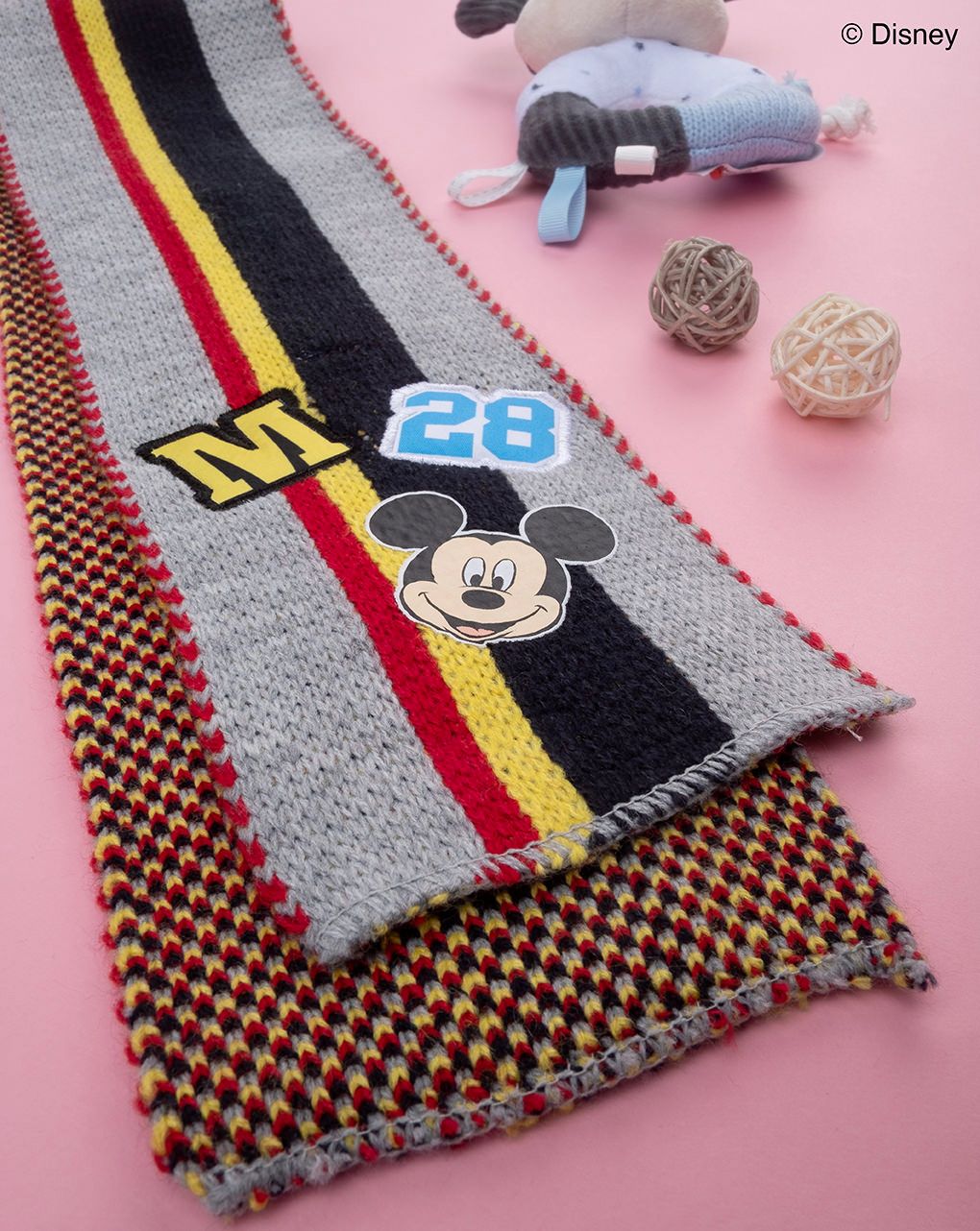 βρεφικό κασκόλ γκρι με το mickey για αγόρι - Prénatal