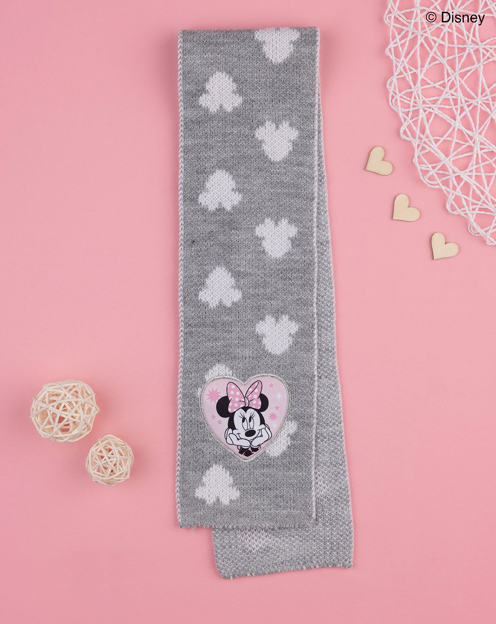 βρεφικό κασκόλ γκρι με τη minnie για κορίτσι - Prénatal