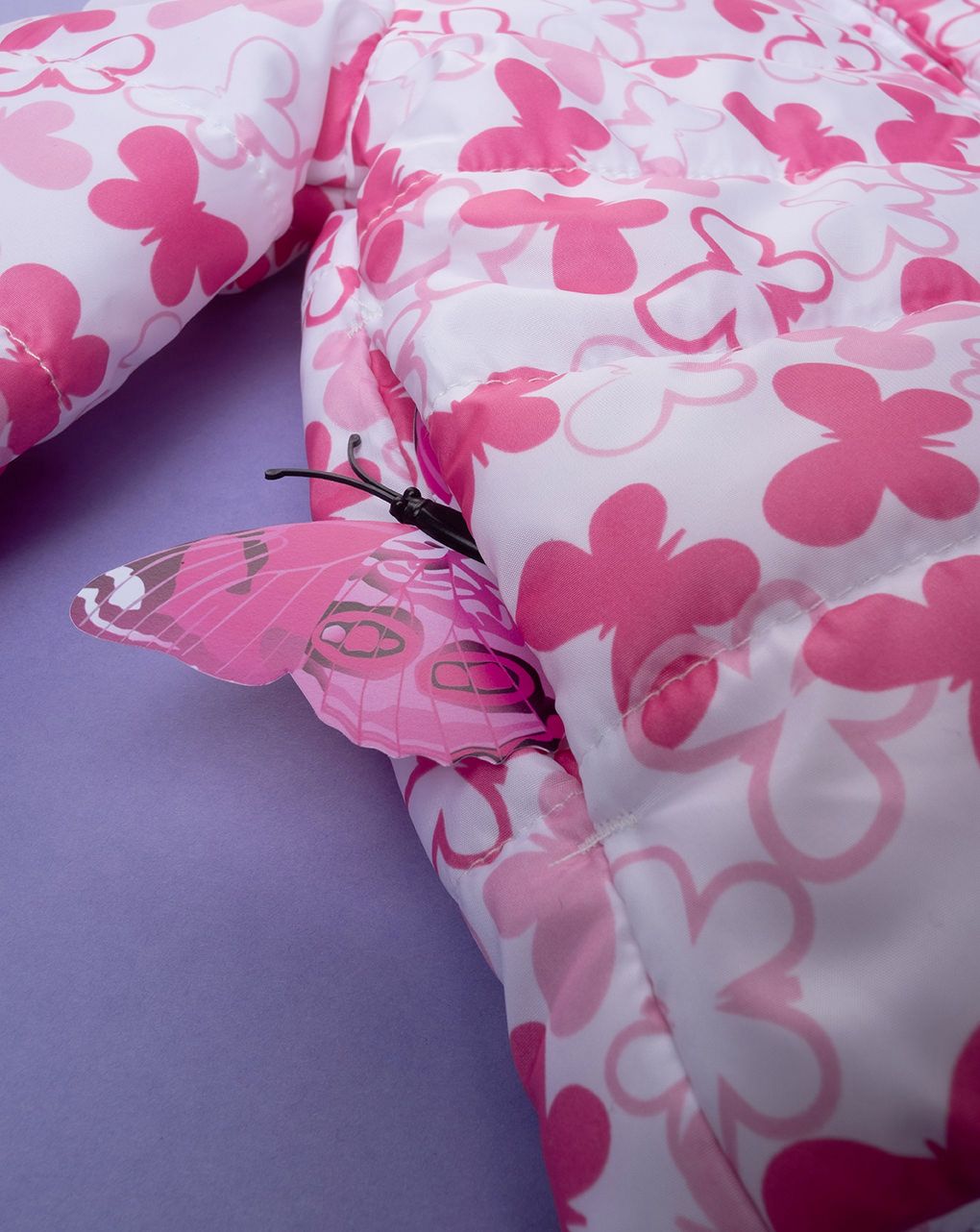 βρεφικό μπουφάν φουσκωτό λευκό με πεταλούδες για κορίτσι - Prénatal