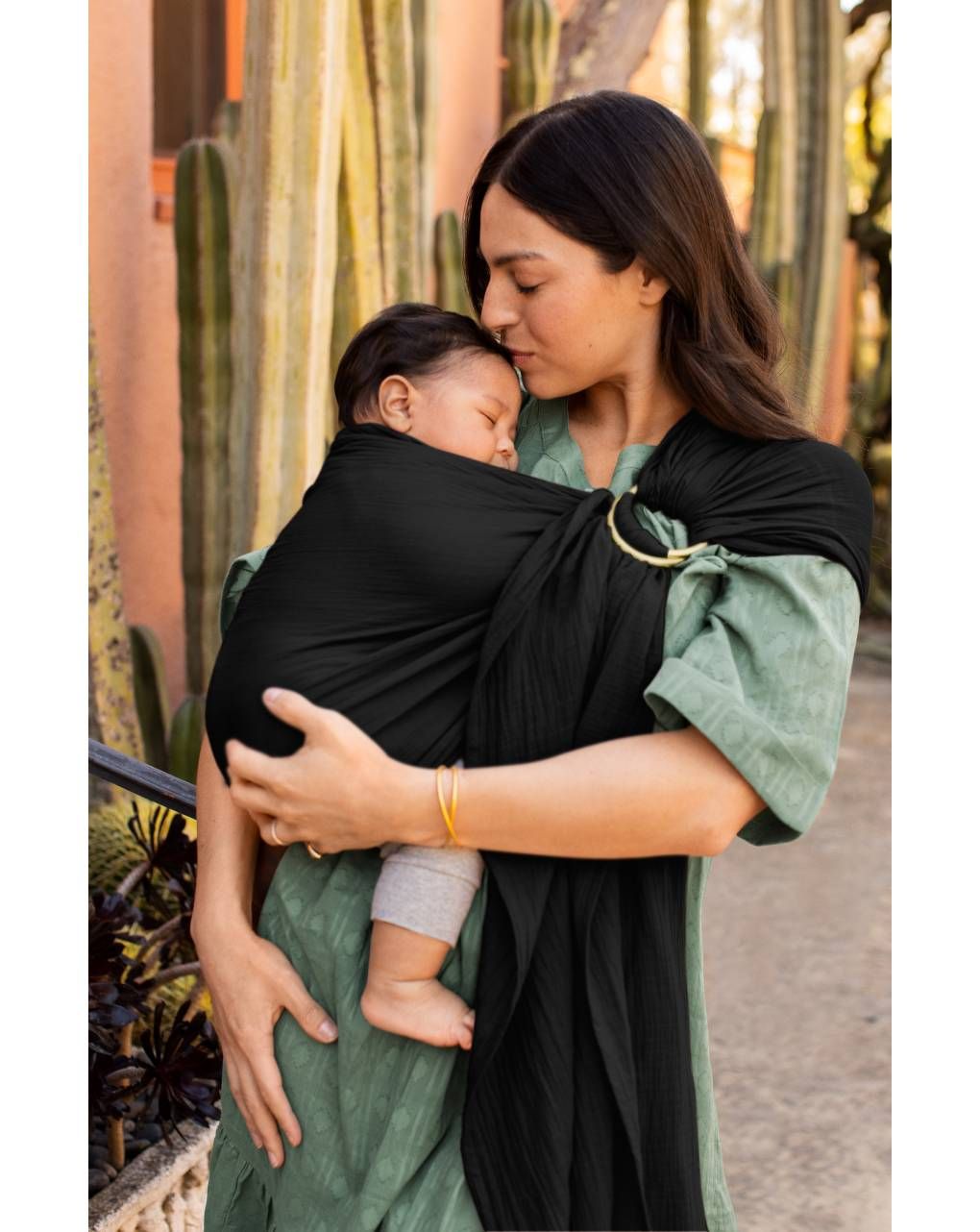 Moby μάρσιπος ring sling double gauze onyx - MOBY