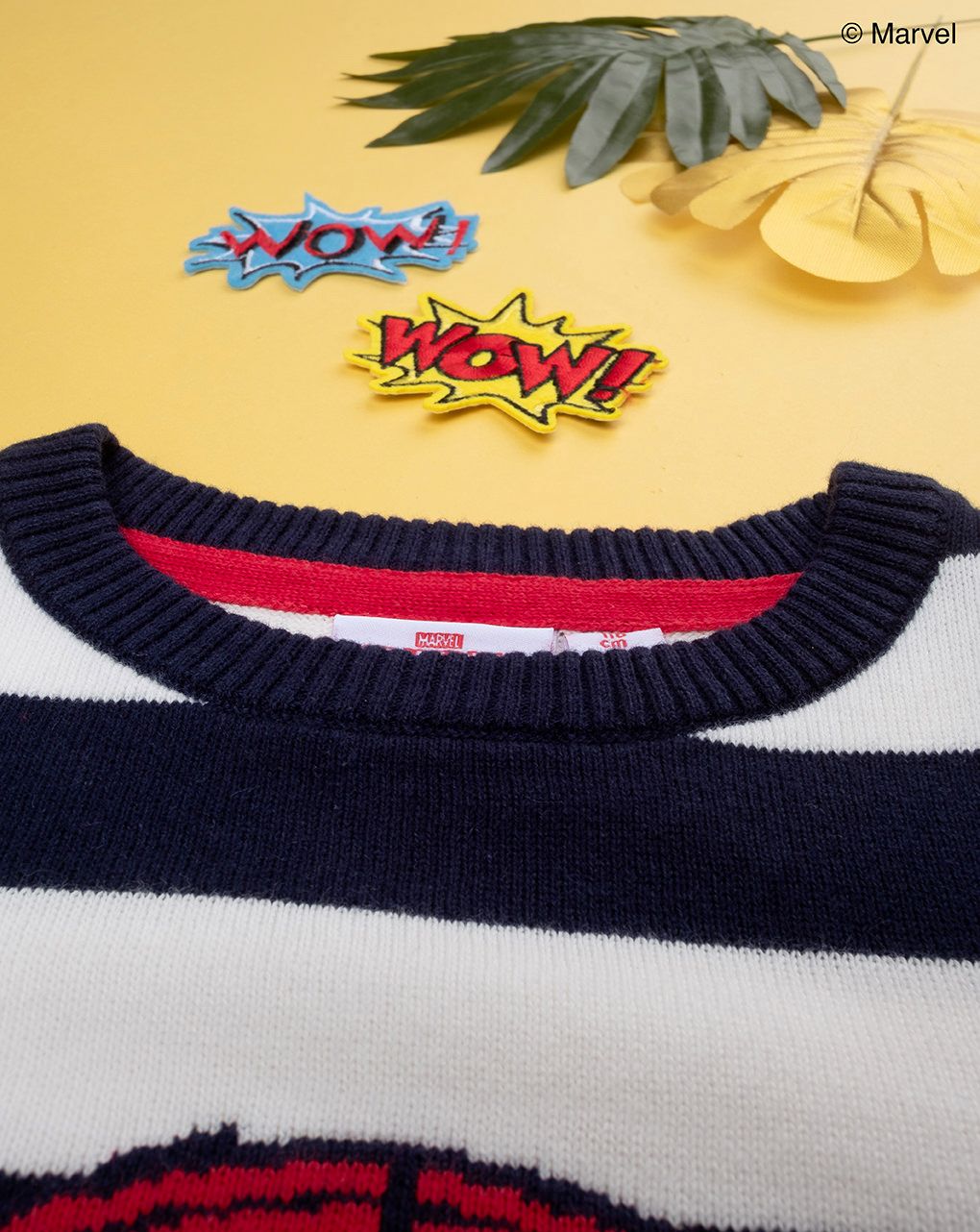 παιδικό πουλόβερ ριγέ μπλε/λευκό με το spiderman για αγόρι - Prénatal