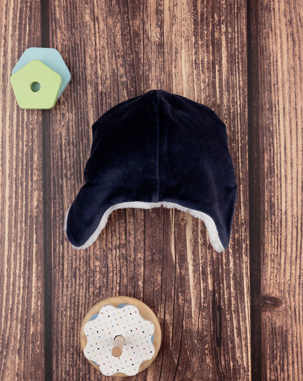 βρεφικό σκουφάκι αεροπόρου με λύκο μπλε για αγόρι - Prénatal