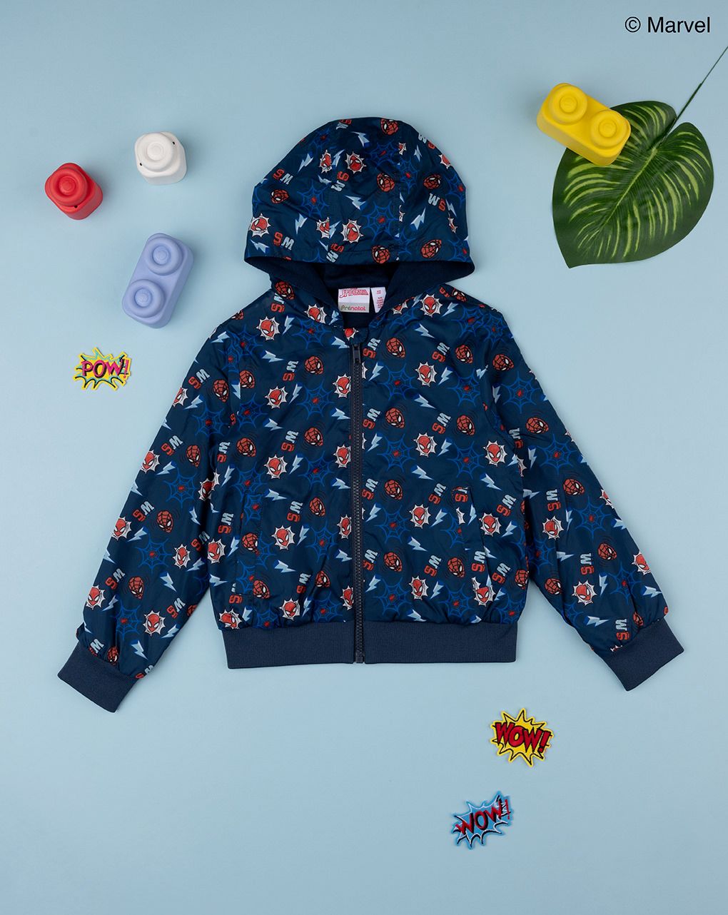 παιδικό μπουφάν μπλε με το spiderman για αγόρι