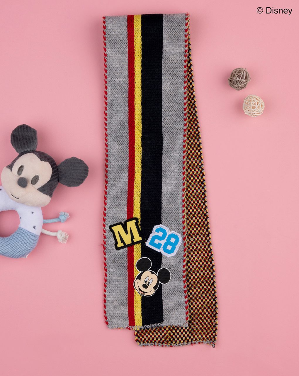 βρεφικό κασκόλ γκρι με το mickey για αγόρι - Prénatal