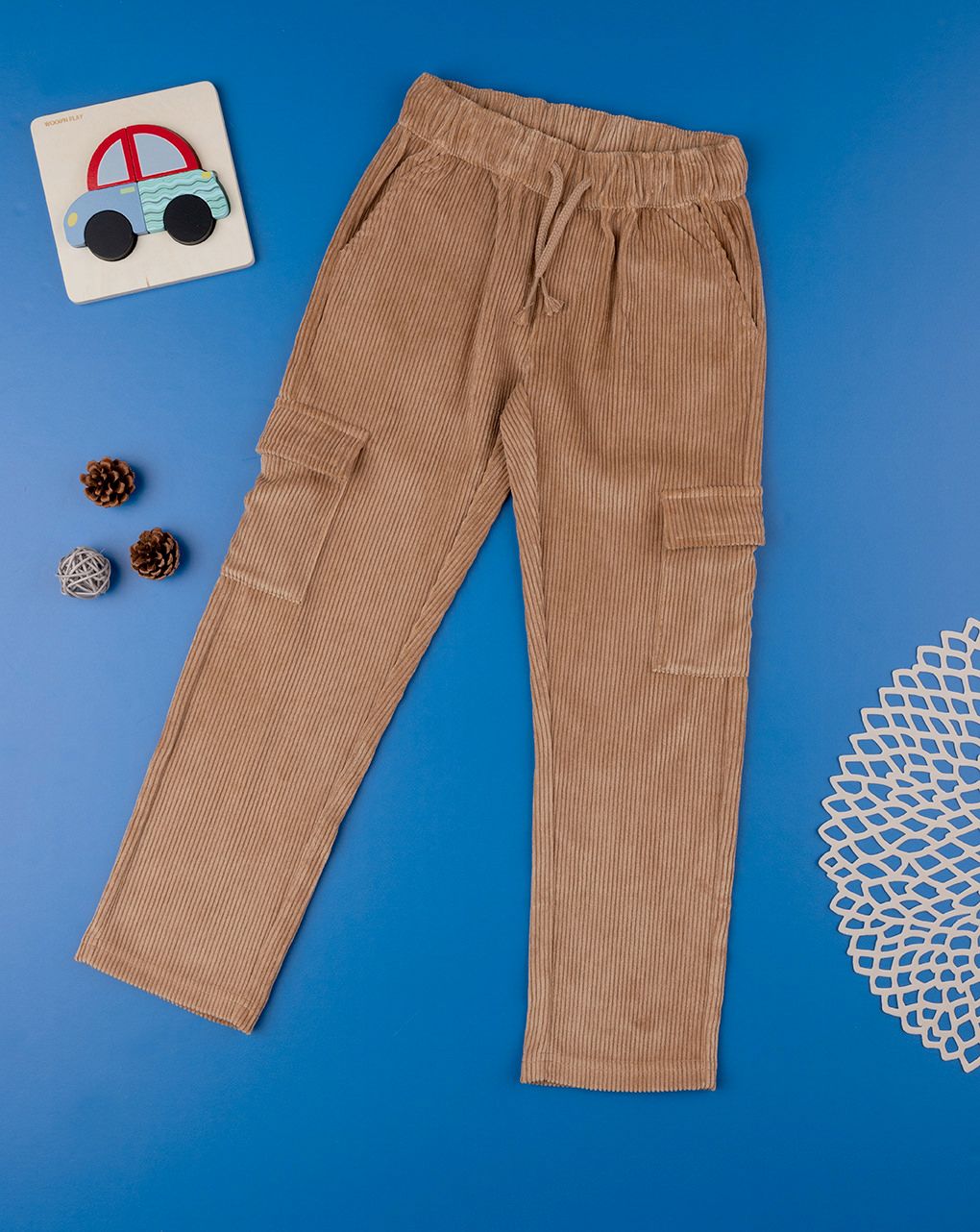 παιδικό παντελόνι κοτλέ καφέ για αγόρι
