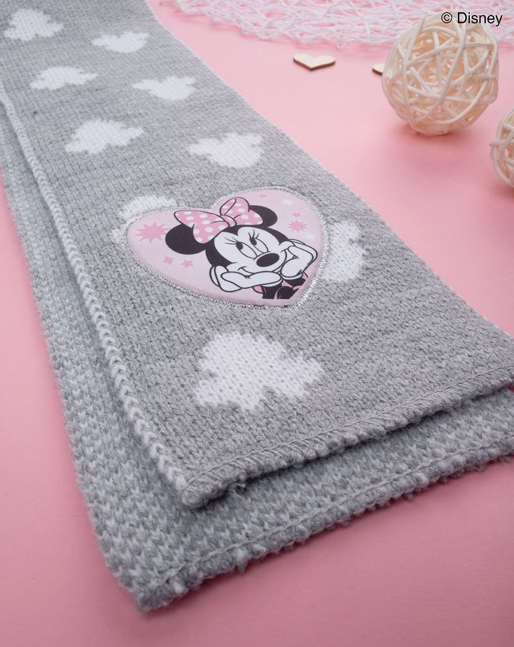 βρεφικό κασκόλ γκρι με τη minnie για κορίτσι - Prénatal
