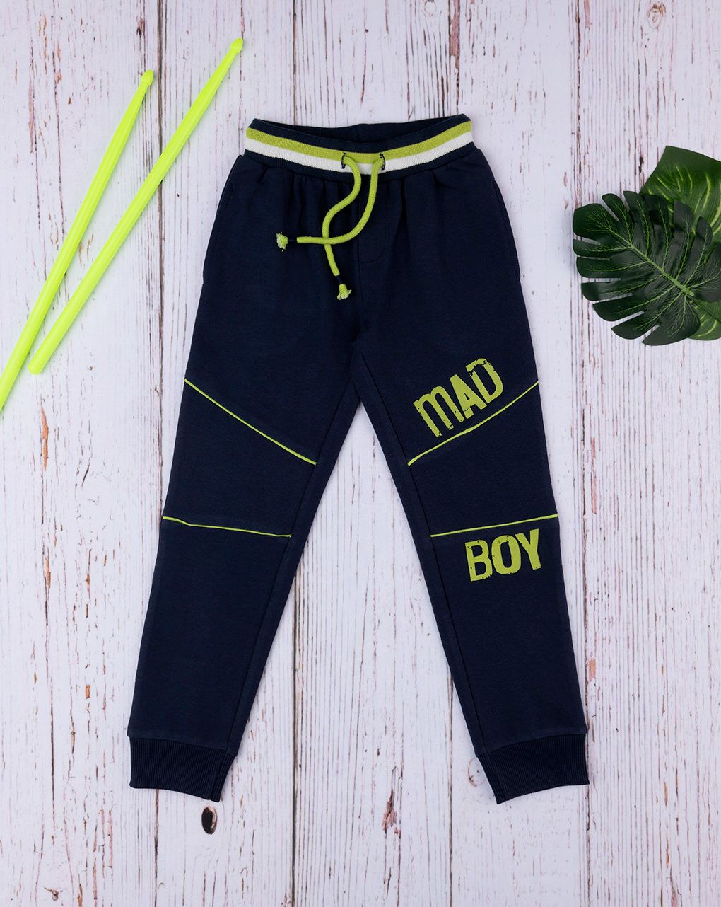 παιδικό παντελόνι φόρμας μπλε σκούρο mad boy για αγόρι - Prénatal