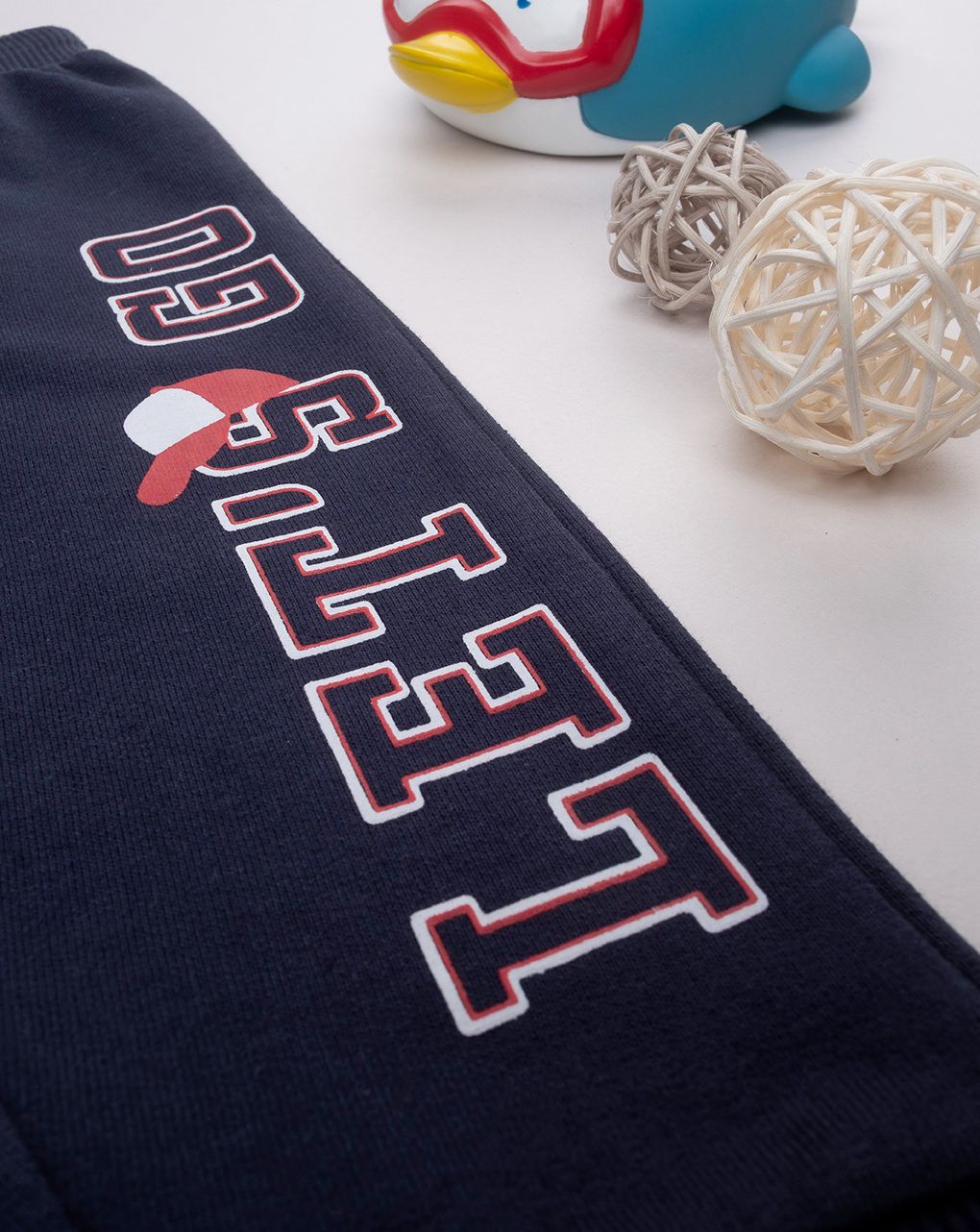 βρεφικό παντελόνι φούτερ μπλε με baseball για αγόρι - Prénatal