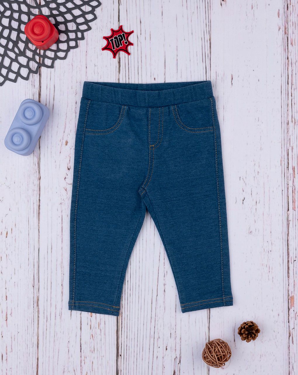 κολάν jeggings denim ελαστικό για κορίτσι - Prénatal